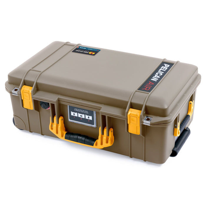 Pelican 1535 Air Carry - on Case - Dark Desert Dirt & Yellow - Empty