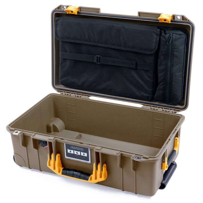 Pelican 1535 Air Carry - on Case - Dark Desert Dirt & Yellow - Laptop Computer Lid Pouch Only