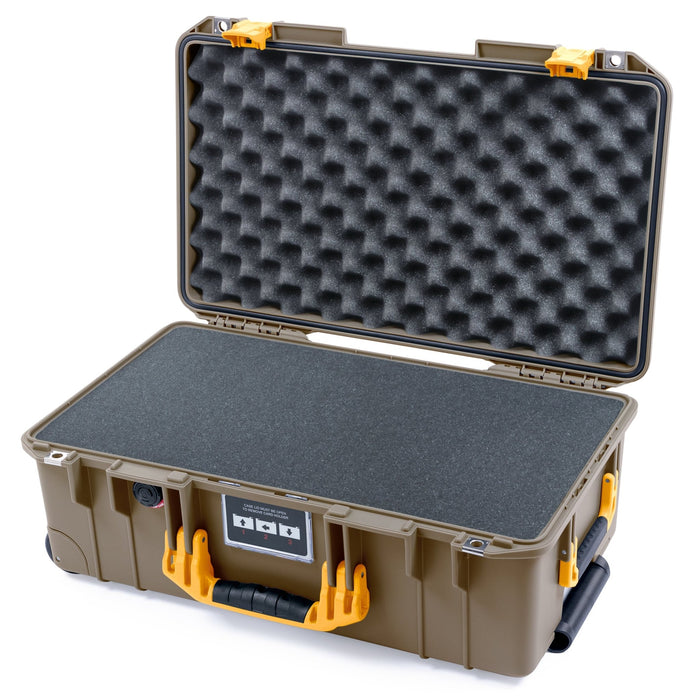 Pelican 1535 Air Carry - on Case - Dark Desert Dirt & Yellow - Pick & Pluck Foam / Convoluted Lid Foam