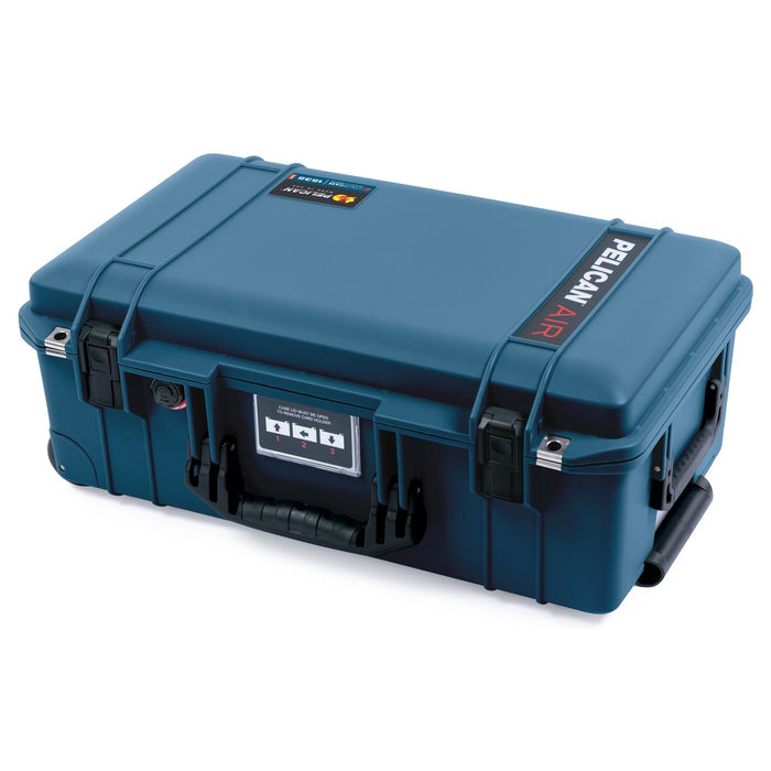 Pelican 1535 Air Carry-on Case - Deep Pacific & Black - Flat View