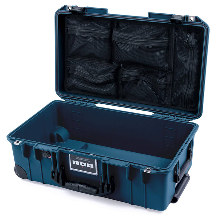 Pelican 1535 Air Carry-on Case - Deep Pacific & Black Trolley - Mesh Lid Organizer Only