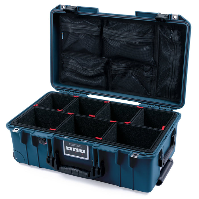 Pelican 1535 Air Carry-on Case - Deep Pacific & Black with TrekPak Divider System / Mesh Lid Organizer