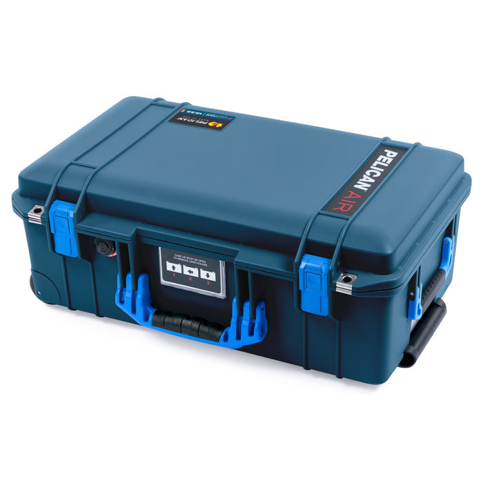 Pelican 1535 Air Carry-on Case - Deep Pacific & Blue - Front Laying Down