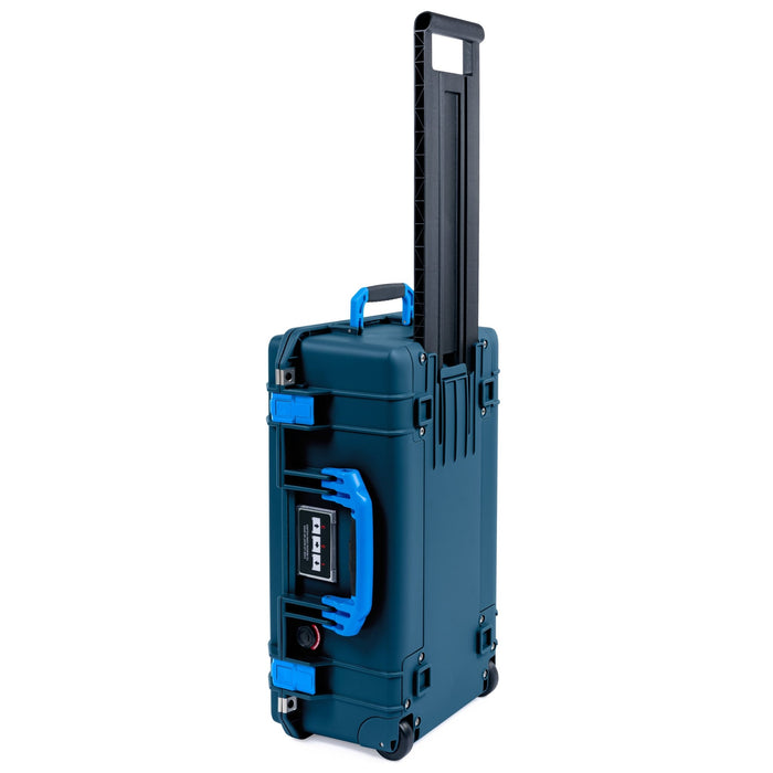 Pelican 1535 Air Carry-on Case - Deep Pacific & Blue - Upright View Trolley