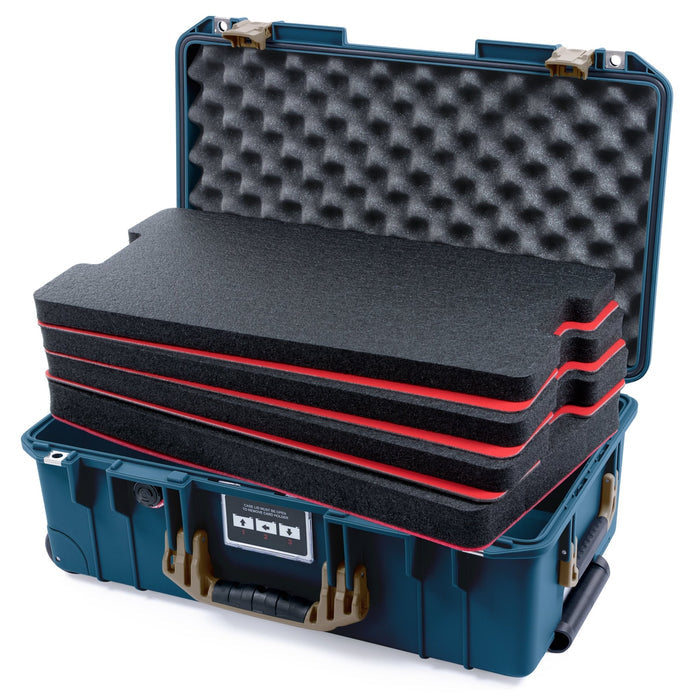 Pelican 1535 Air Carry - on Case - Deep Pacific & Dark Desert Dirt - DIY Tool Foam Kit / Convoluted Lid Foam