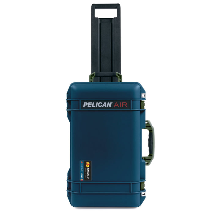 Pelican 1535 Air Carry-on Case - Deep Pacific & OD Green - Upright View of Front