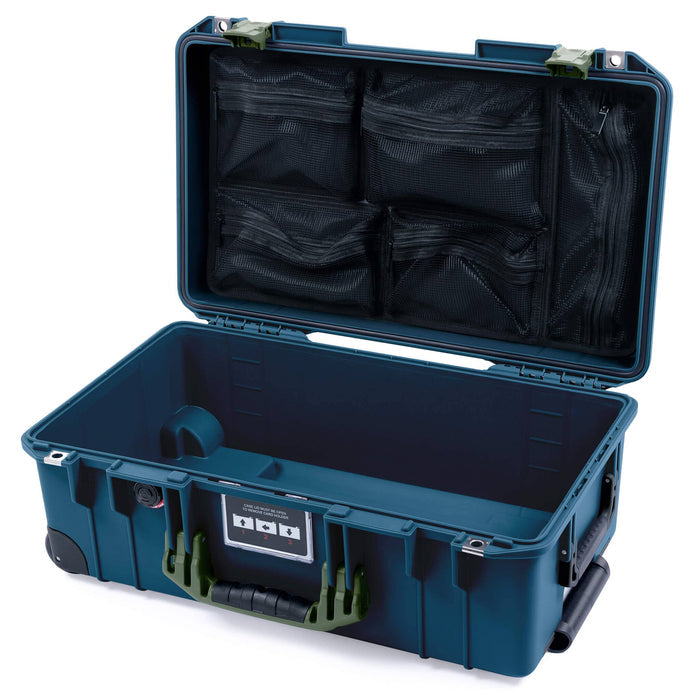 Pelican 1535 Air Carry-on Case - Deep Pacific & OD Green - Mesh Lid Organizer Only
