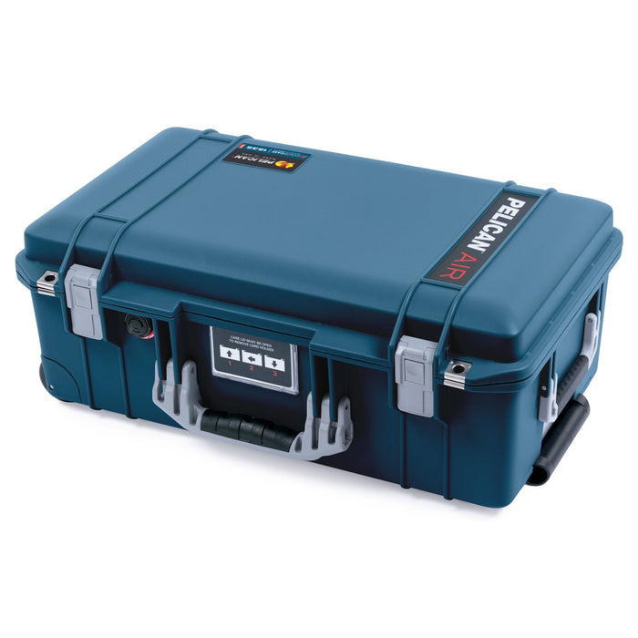 Pelican 1535 Air Carry-on Case - Deep Pacific & Silver - Flat