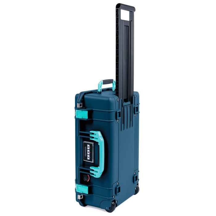Pelican 1535 Air Carry-on Case - Deep Pacific & Teal - Upright Trolley View