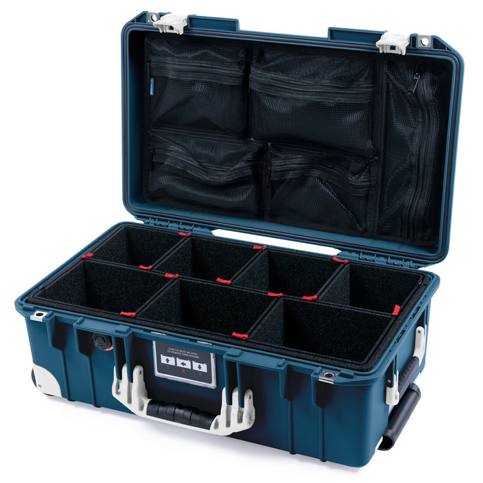Pelican 1535 Air Carry - on Case - Deep Pacific & Whiteout Trolley - TrekPak Divider System / Mesh Lid Organizer