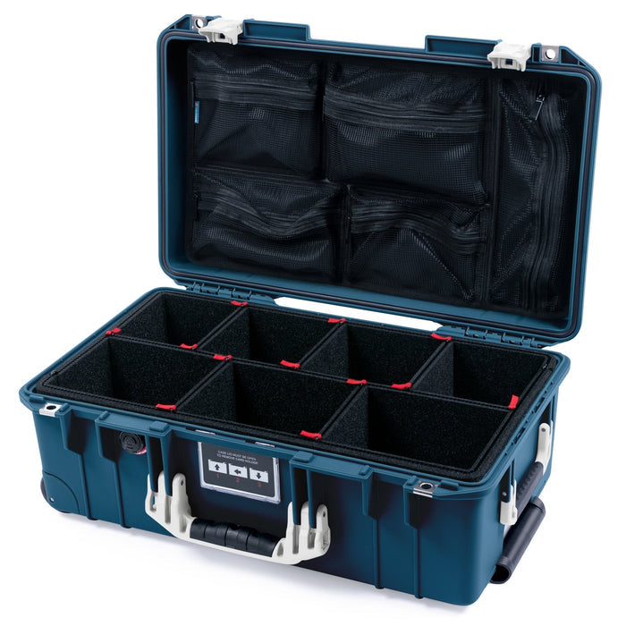 Pelican 1535 Air Carry - on Case - Deep Pacific & Whiteout - TrekPak Divider System / Mesh Lid Organizer