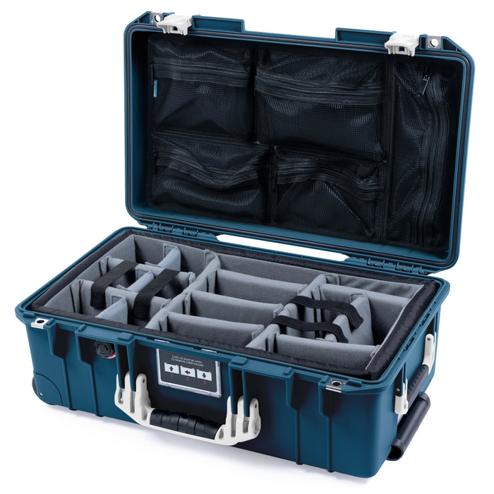 Pelican 1535 Air Carry - on Case - Deep Pacific & Whiteout - Padded Microfiber Dividers / Mesh Lid Organizer
