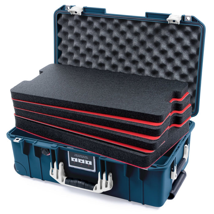 Pelican 1535 Air Carry - on Case - Deep Pacific & Whiteout - DIY Tool Foam Kit / Convoluted Lid Foam