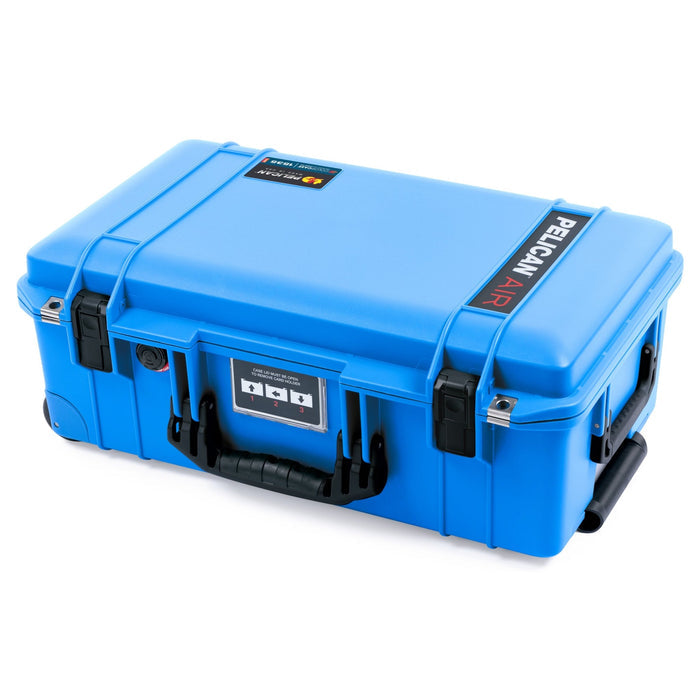 Pelican 1535 Air Carry-on Case - Electric Blue & Black - Closed Front Flat View