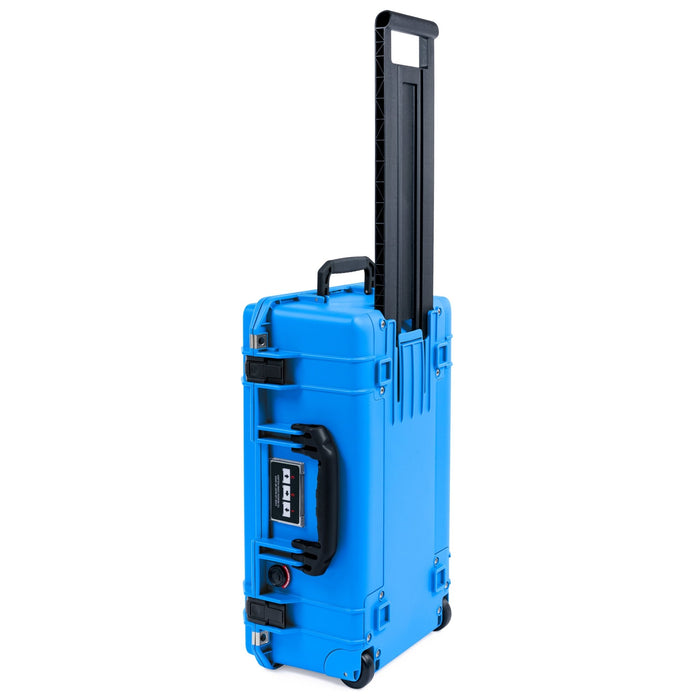 Pelican 1535 Air Carry-on Case - Electric Blue & Black - Upright View of Trolley