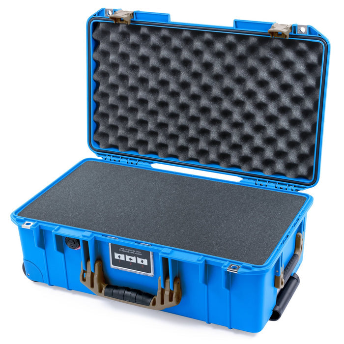 Pelican 1535 Air Carry - on Case - Electric Blue & Dark Desert Dirt - Pick & Pluck Foam / Convoluted Lid Foam