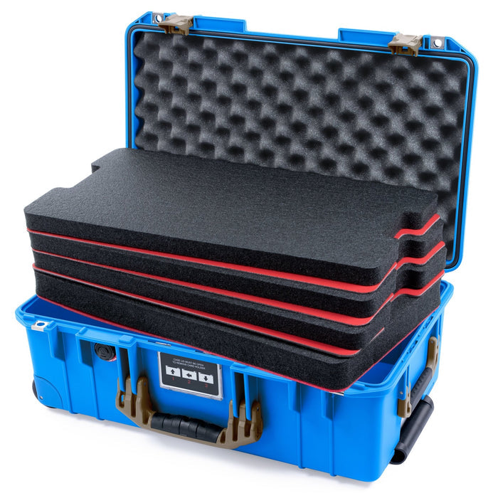 Pelican 1535 Air Carry - on Case - Electric Blue & Dark Desert Dirt - DIY Tool Foam Kit / Convoluted Lid Foam