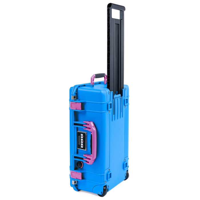 Pelican 1535 Air Carry-on Case - Electric Blue & Magenta - Trolley View Upright Case