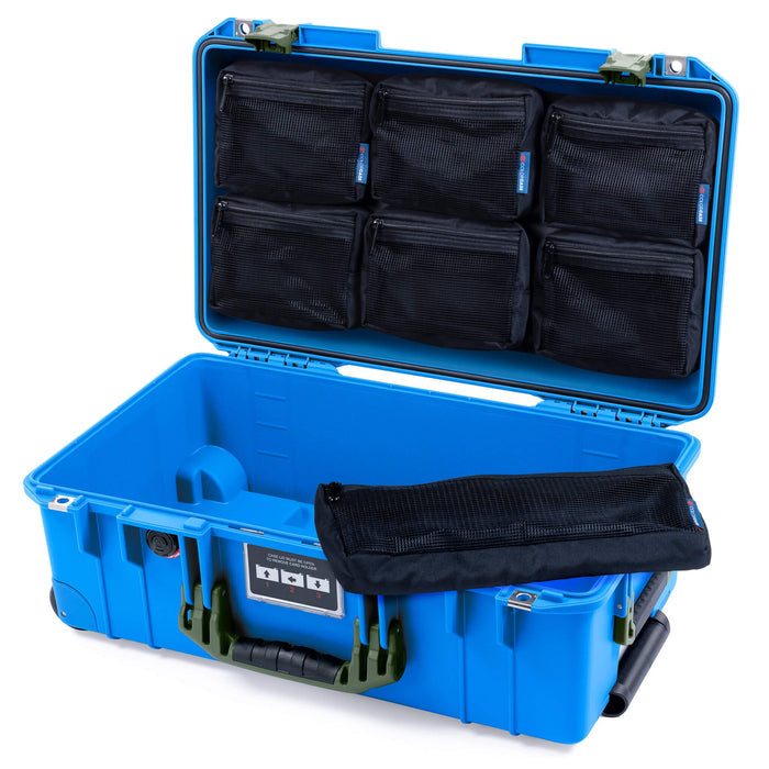 Pelican 1535 Air Carry - on Case - Electric Blue & OD Green - 7 - Piece Removable Mesh Pouches Only