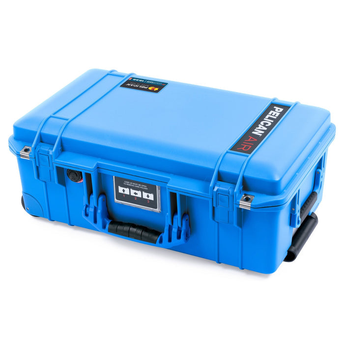 Pelican 1535 Air Carry-on Case - Electric Blue - Laying Flat Front View