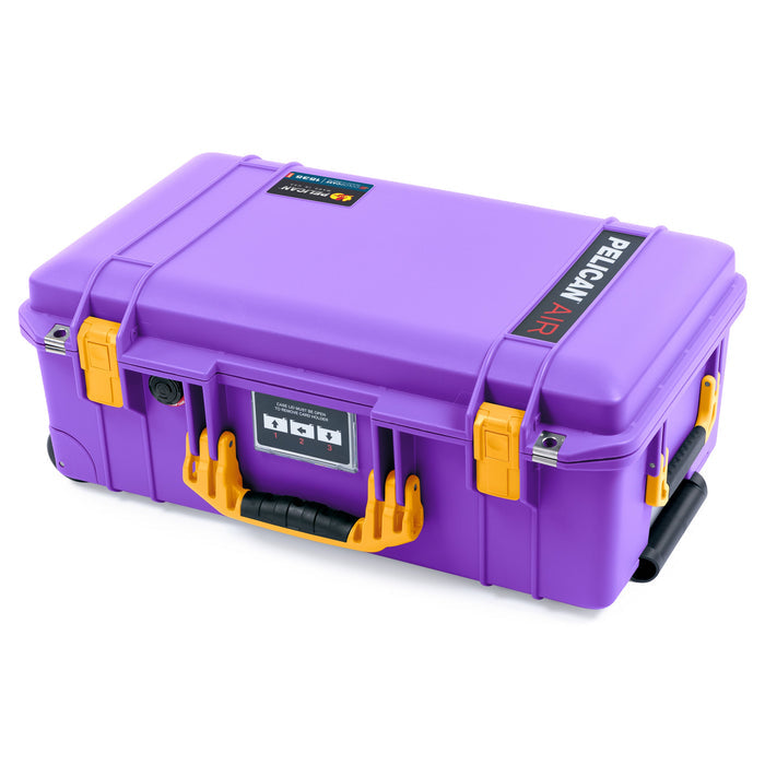Pelican 1535 Air Carry-on Case - Galaxy Purple & Yellow - Closed Case Front View