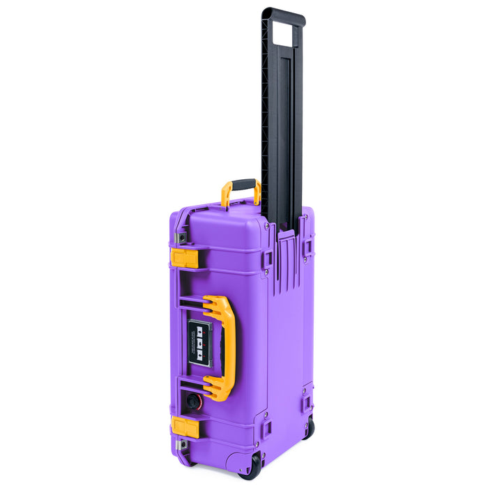 Pelican 1535 Air Carry-on Case - Galaxy Purple & Yellow - Trolley View Upright