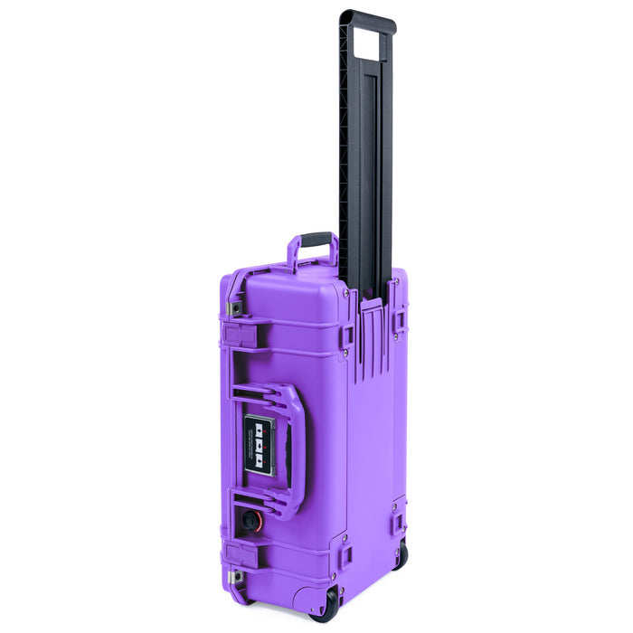 Purple Pelican 1535 Air Carry-on Case with Purple Handles and Latches - Upright Trolley View