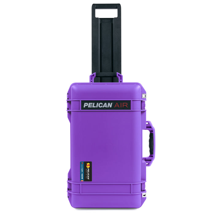 Purple Pelican 1535 Air Carry-on Case with Purple Handles and Latches - Upright Front Facing View