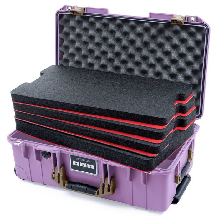 Pelican 1535 Air Carry - on Case - Lilac & Dark Desert Dirt - DIY Tool Foam Kit / Convoluted Lid Foam