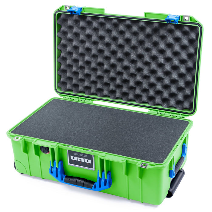 Pelican 1535 Air Carry - on Case - Lime Green & Blue - Pick & Pluck Foam / Convoluted Lid Foam