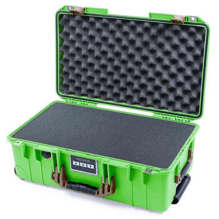 Pelican 1535 Air Carry - on Case - Lime Green & Dark Desert Dirt - Pick & Pluck Foam / Convoluted Lid Foam
