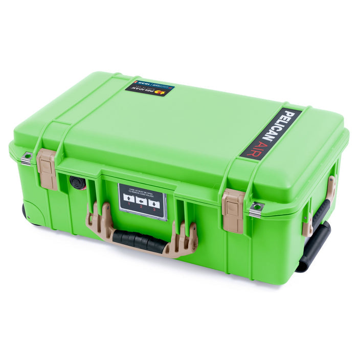 Pelican 1535 Air Carry - on Case - Lime Green & Desert Tan - Empty