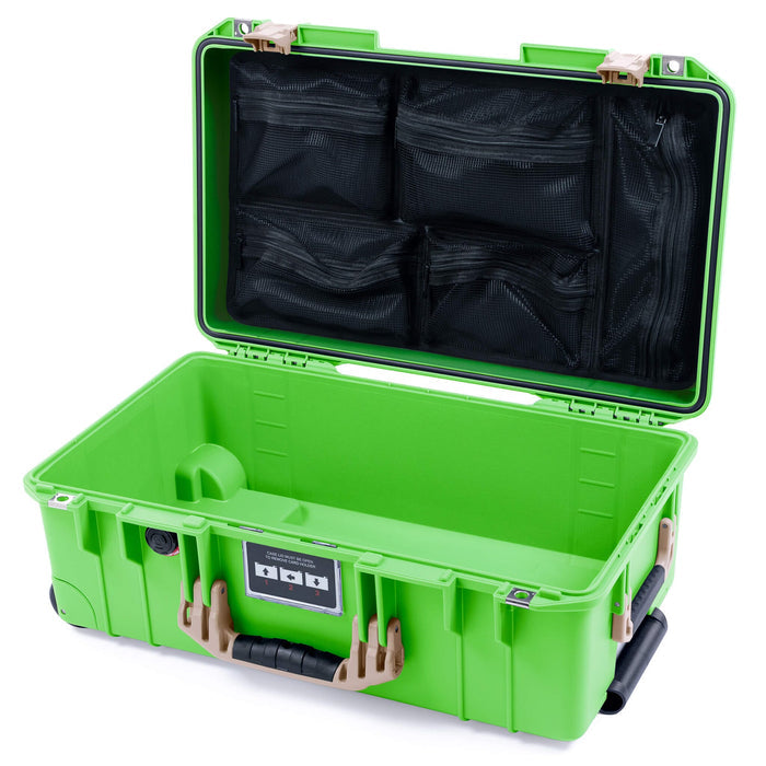 Pelican 1535 Air Carry - on Case - Lime Green & Desert Tan - Mesh Lid Organizer Only