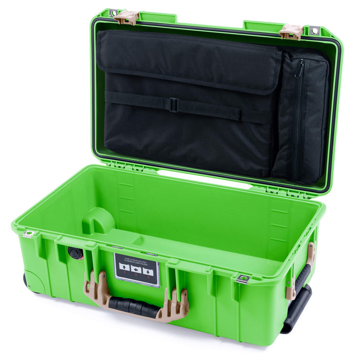 Pelican 1535 Air Carry - on Case - Lime Green & Desert Tan - Computer Lid Organizer Only