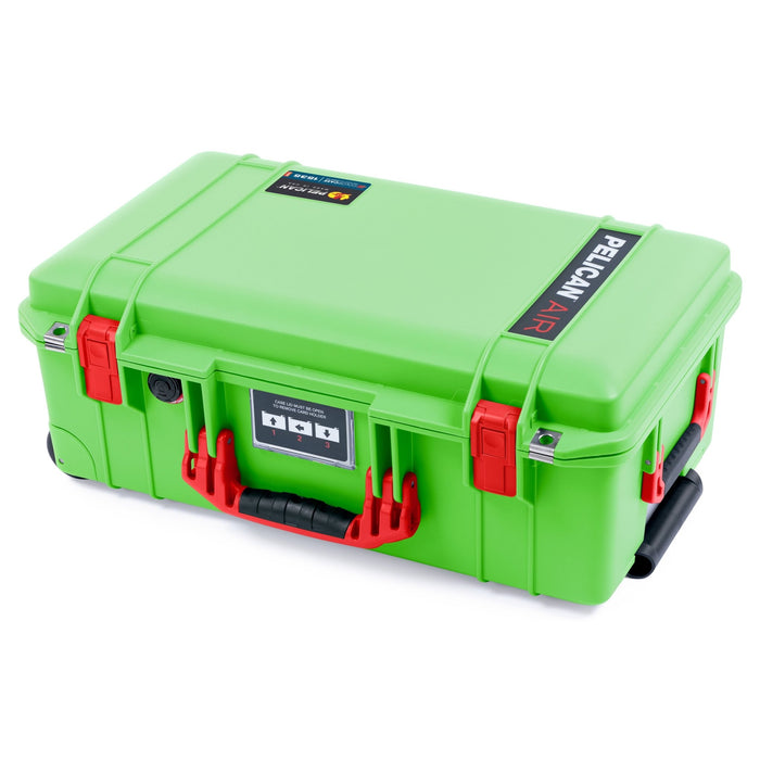 Pelican 1535 Air Carry - on Case - Lime Green & Red - Empty