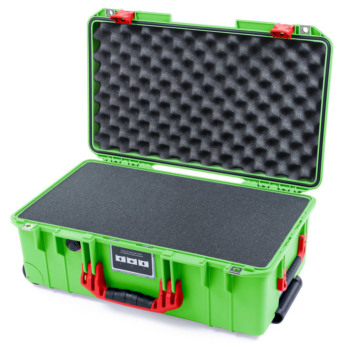 Pelican 1535 Air Carry - on Case - Lime Green & Red - Pick & Pluck Foam / Convoluted Lid Foam
