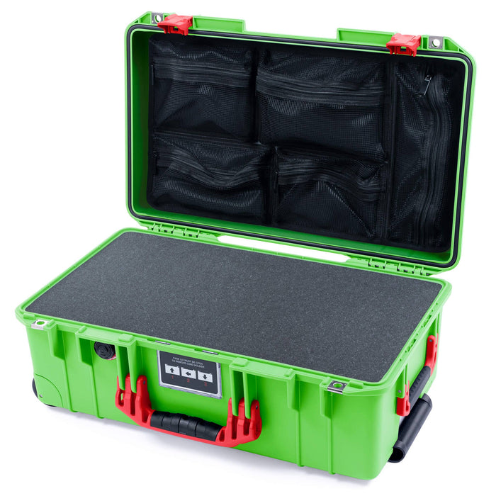 Pelican 1535 Air Carry-on Case - Lime Green & Red