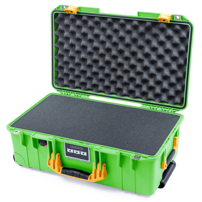 Pelican 1535 Air Carry - on Case - Lime Green & Yellow - Pick & Pluck Foam / Convoluted Lid Foam