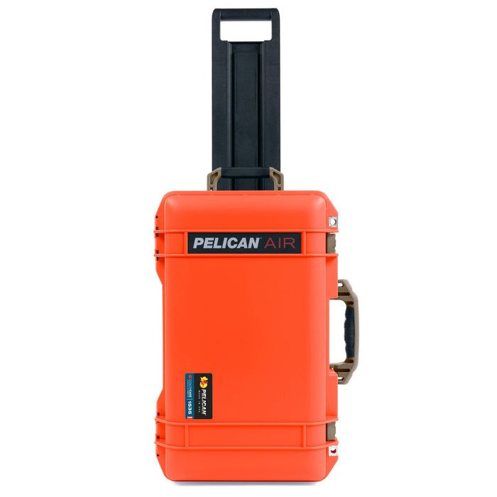 Pelican 1535 Air Case, Orange with Dark Desert Dirt Handles & Latches ColorCase