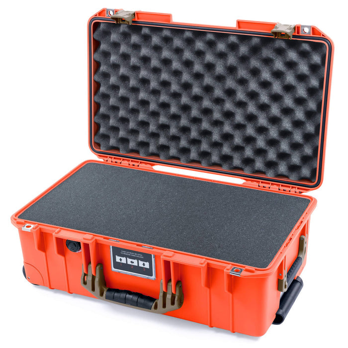 Pelican 1535 Air Case, Orange with Dark Desert Dirt Handles & Latches Pick & Pluck Foam with Convoluted Lid Foam ColorCase 015350-0001-150-581