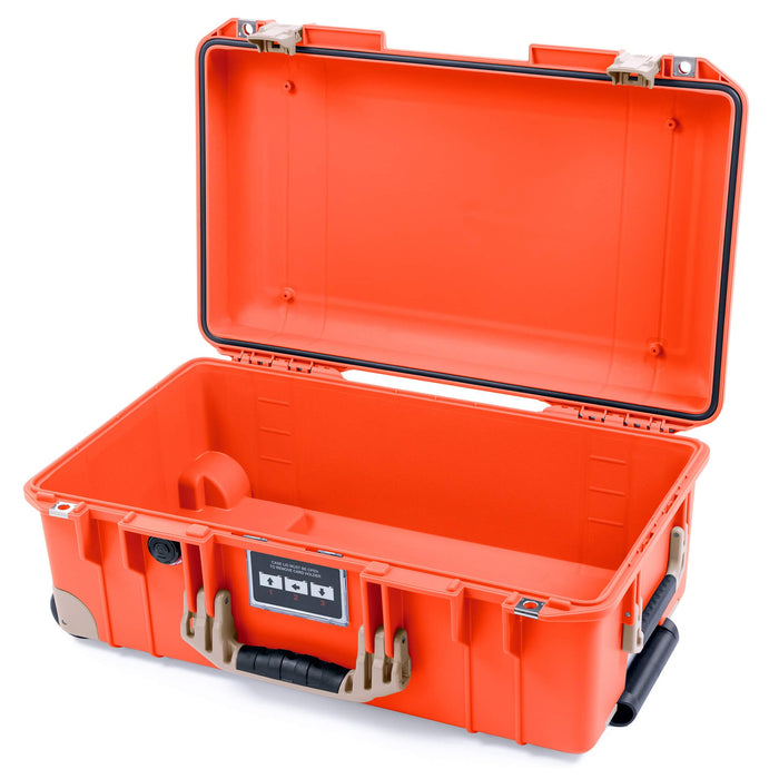 Pelican 1535 Air Case, Orange with Desert Tan Handles, Latches & Trolley None (Case Only) ColorCase 015350-0000-150-311-310