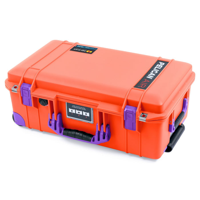 Pelican 1535 Air Carry - on Case - Orange & Purple Trolley - Empty