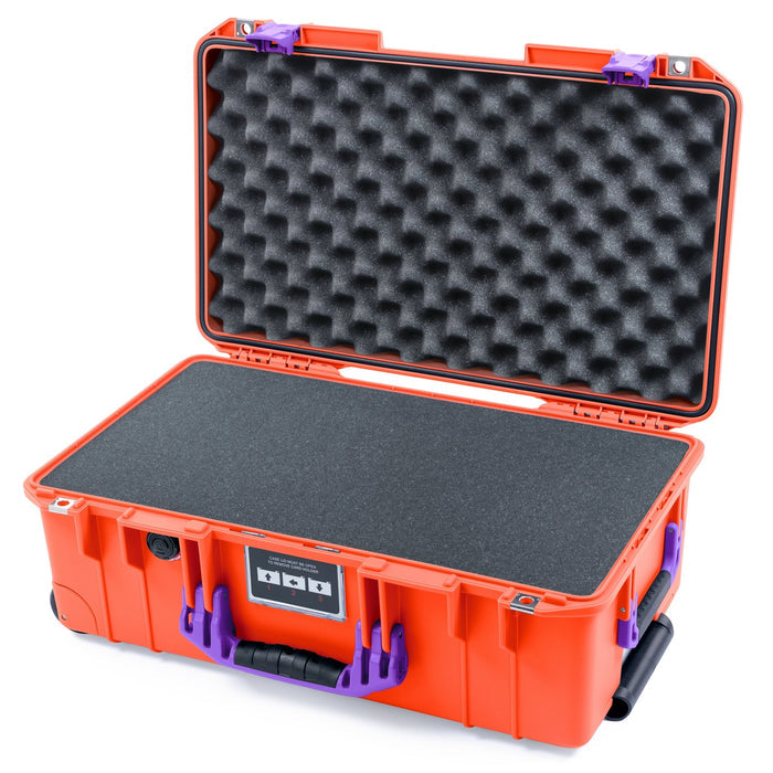 Pelican 1535 Air Carry - on Case - Orange & Purple - Pick & Pluck Foam / Convoluted Lid Foam