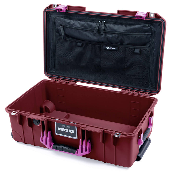 Pelican 1535 Air Case, Oxblood with Magenta Handles & Latches TRVL Combo-Pouch Lid Organizer Only ColorCase 015350-0300-510-401