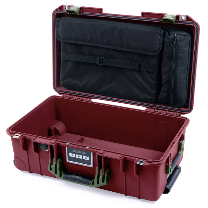 Pelican 1535 Air Case, Oxblood with OD Green Handles & Latches Laptop Computer Lid Pouch Only ColorCase 015350-0200-510-131