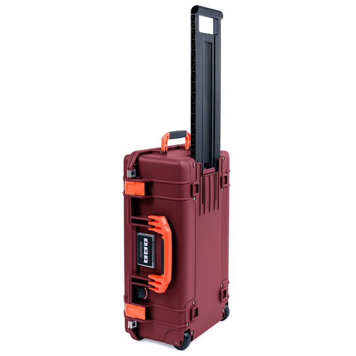 Pelican 1535 Air Case, Oxblood with Orange Handles & Latches ColorCase