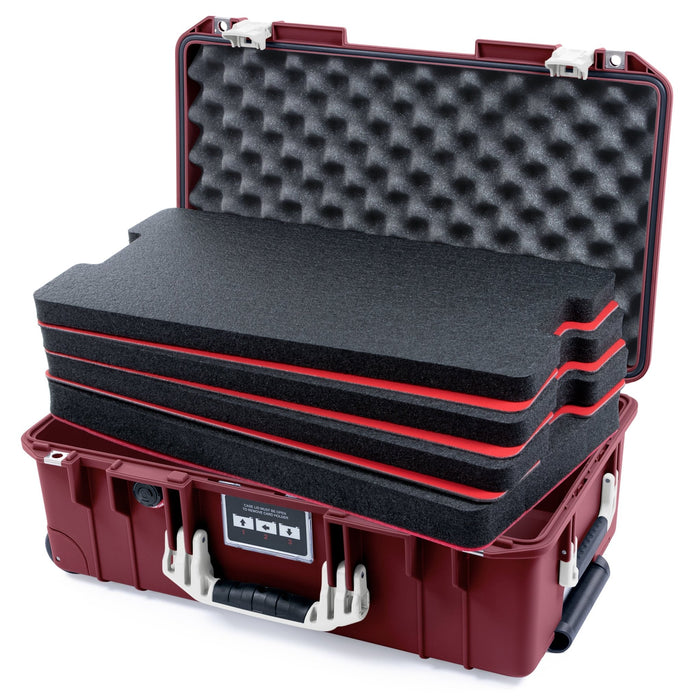 Pelican 1535 Air Carry - on Case - Oxblood & Whiteout - DIY Tool Foam Kit / Convoluted Lid Foam