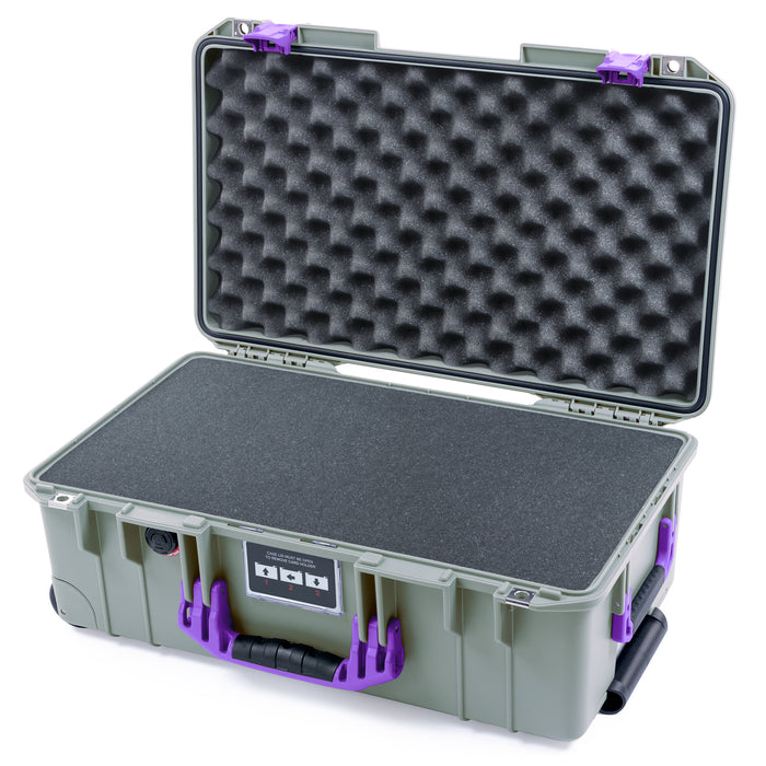 Pelican 1535 Air Carry-on Case - Sage & Purple - Pick & Pluck Foam / Convoluted Lid Foam