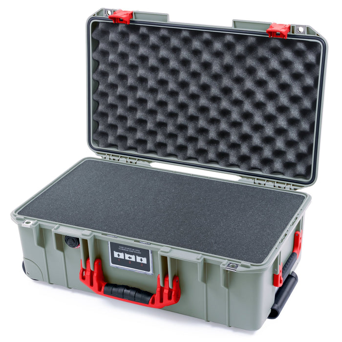 Pelican 1535 Air Carry - on Case - Sage & Red - Pick & Pluck Foam / Convoluted Lid Foam