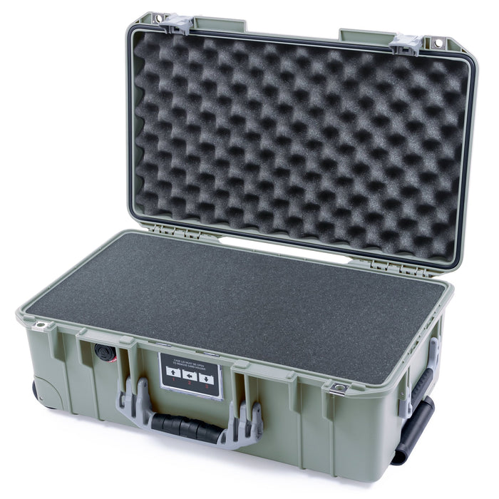 Pelican 1535 Air Carry - on Case - Sage & Silver - Pick & Pluck Foam / Convoluted Lid Foam